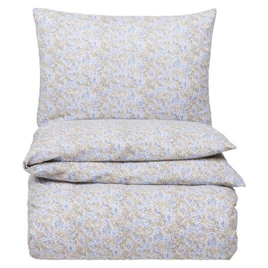 Sk Home Kreppsengesett 140x220 Småblomster Blå grønn