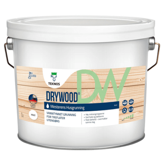 Drywood Grunning Hvit Teknos 10 Liter