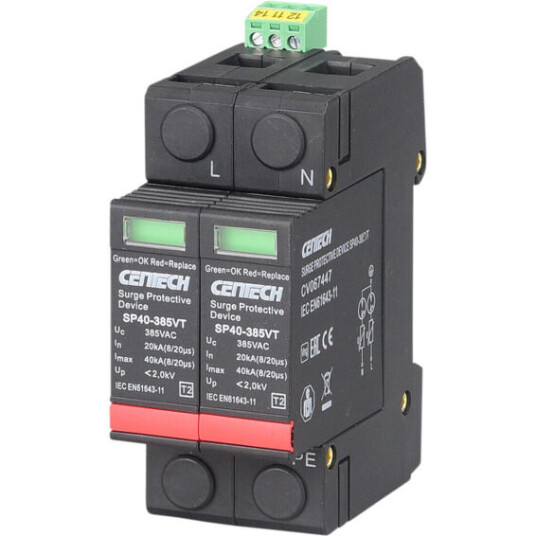Cenika Overspenningsvern 2P T2 385V GDT m/signalkontakt - 1601195