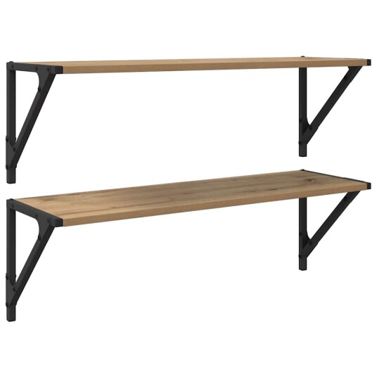 Vegghyller 2 pcs Artisan Eik 80 x 25 x 25,5 cm Konstruert tre