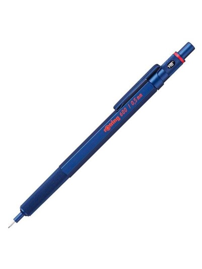 Rotring rOtring 6 Mechanical Pencil  .5 mm  Blå All-Metal Body Propelling Pencil  Non-Slip Knurled Grip & Hexagonal Barrel