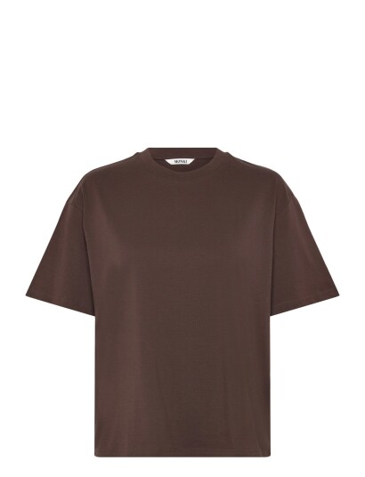 Monki Boxy Cotton T Shirt Brown XXS