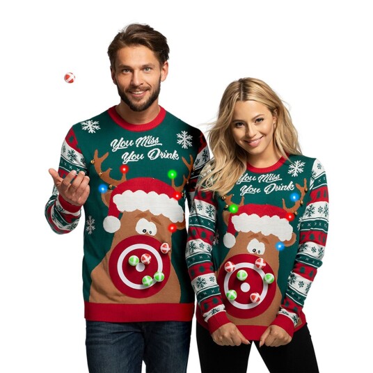 Silly Santa You Miss You Drink LED Julegenser - Medium