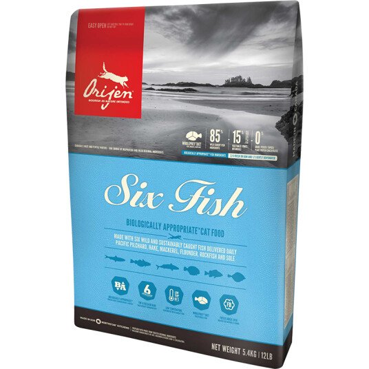 Orijen Kattemat Six Fish Tørrfôr 1,8 kg - Uten Korn