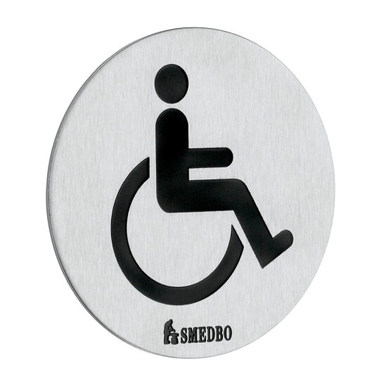Smedbo Fs959 Toalettskilt Handikap Matt Krom Smedbo Fs959 Toalettskilt Handikap Matt Krom