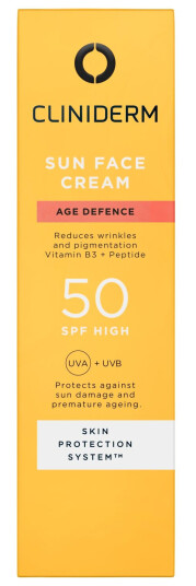 Cliniderm Age Defence Solkrem SPF 50 for Ansiktet - 40 ml