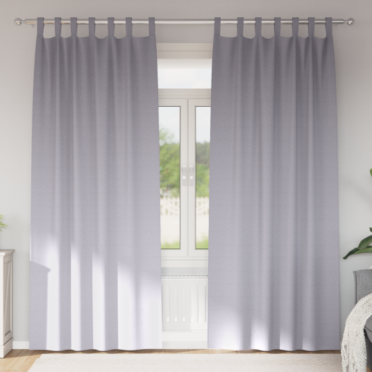  Gardiner med gardiner 2 pcs Metall grå Polyester