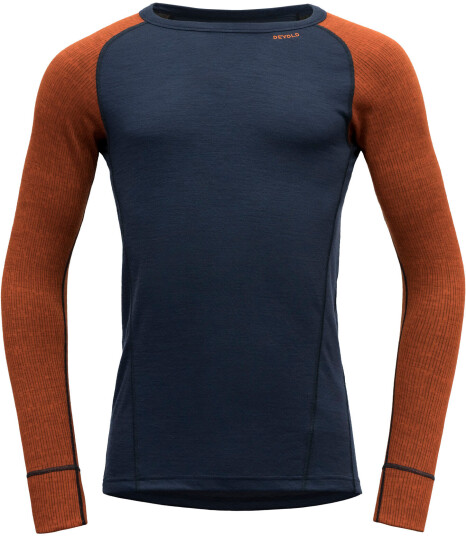 Devold Duo Active Merino 205 Shirt Herre Flame/Ink L Devold Duo Active Merino 205 Shirt Herre Flame/Ink L