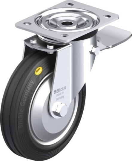 Blickle 69633 L-Rd 182R-St-Fa Styrehjul Med Brems, Hjuldiameter 180 Mm, Maks. 300 Kg (1 Stk)