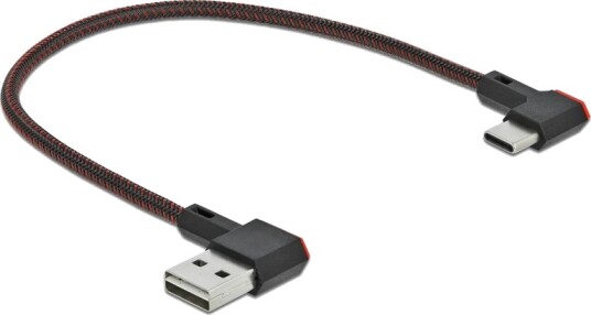 Delock USB-A til USB-C vinklet kabel, 0,2 m - svart