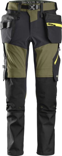 Snickers Workwear 6940 FlexiWork Softshellbukse grønn/grå Grønn/grå, Klær