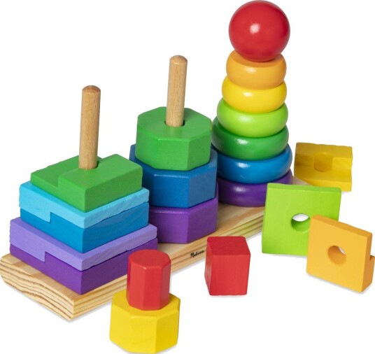 Melissa & Doug Geometrisk Stableleke I Tre 21 Deler Læringsleke Fra 3 År