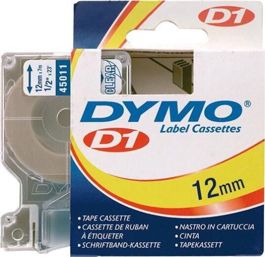 Dymo Märkband Nr. 45011, Blått/transparent, 12mmx7m Dymo Märkband Nr. 45011, Blått/transparent, 12mmx7m