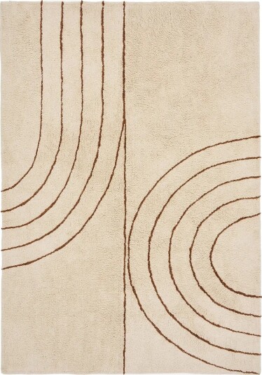 House Nordic Kaja - Rug, Cotton With Print - BEIGE - 230X160XH cm