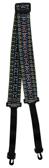 D'Andrea Banjo Strap - Woven Tapestry W/ Swivel HooksRed/Gul/Blå