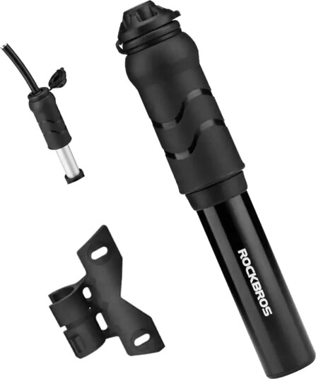 Rockbros 810PCS-HP Mini sykkelpumpe i aluminium, 100 PSI - Svart Rockbros 810PCS-HP Mini sykkelpumpe i aluminium, 100 PSI - Svart