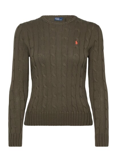 Polo Ralph Lauren Cable Knit Cotton Crewneck Sweater Green XL