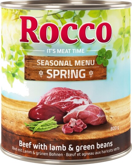 Rocco Våtfôr Vår Meny Med Grønne Bønner Lam 6 X 800 G