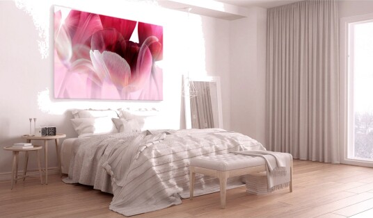 Tavle Nature: Pink Tulips 90X60 Artgeist sp. z o. o.