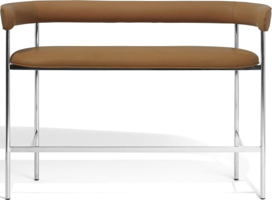 Møbel Copenhagen Font Bar Sofa 75 cm Dunes Cognacfarget lær/Polert Stålunderstell