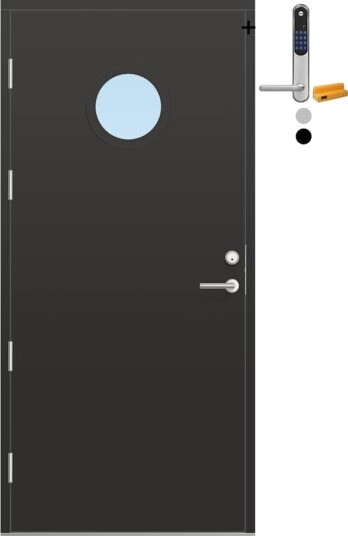 Ytterdør Bygg1 Fjell 10 Klarglass med Yale Doorman Classic Home