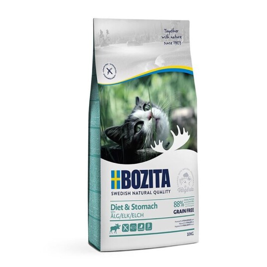 Bozita Kornfri Diet & Stomach Elg Tørrfôr for Voksne Katter 2 kg