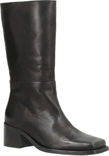 phenumb copenhagen Martina Square Mid-High Leather Boots - BLACK - 39