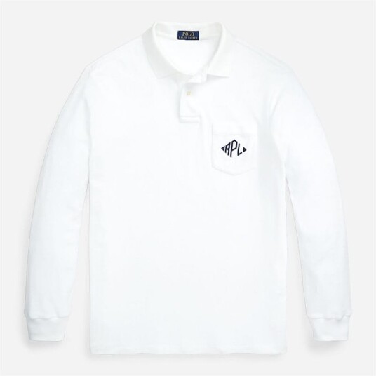 Ralph Lauren Classic Fit Monogram Polo Shirt - White Hvit S