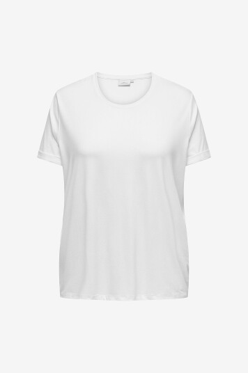 Only Carmakoma - Topp carMoster S/S Fold UP Top Jrs - Hvit