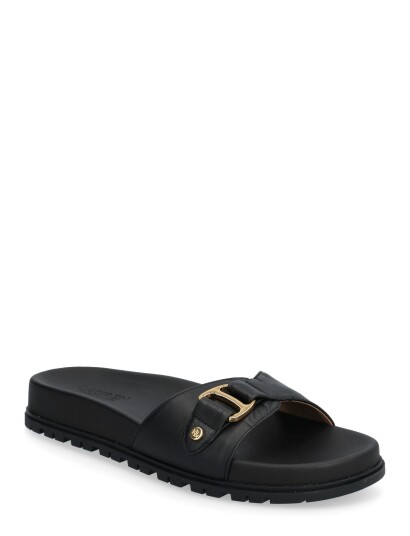 Lauren Ralph Lauren Tasha Leather Slide Sandal Black 41