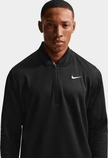 Nike Velocity Mens Therma FIT 1/2 Zip Svart Golfgenser herre Black White Small