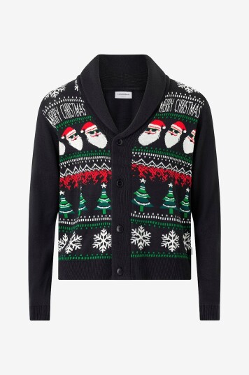 Lindbergh Kardigan Xmas Shawl Collar Svart