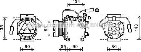 AC kompressor PRASCO MTAK242