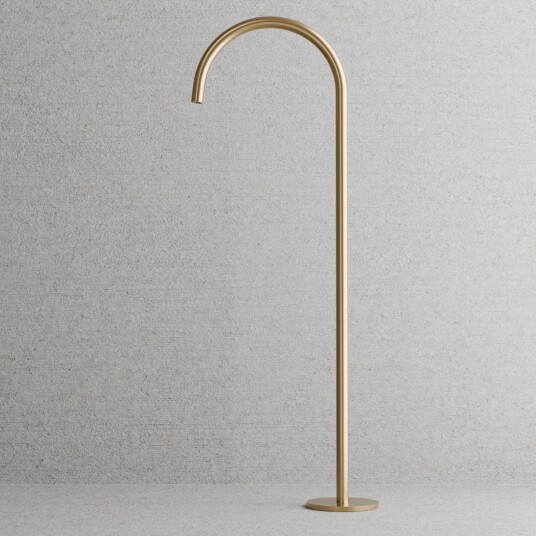 Scandtap Steel Harmonized Gulvmontert Badekartut Champagne
