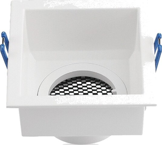 V Tac GU10 innfellingsspot kvadratisk   Anti glare hvit aluminium Honeycomb hull: 80x80mm uten lyskilde