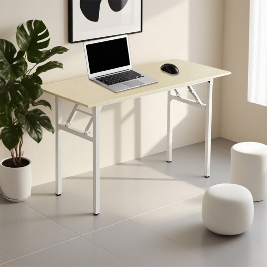Sammenleggbart skrivebord 100x60x75cm Hvit eik