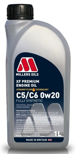 Motorolje MILLERS XF PREMIUM C5 C6 0W20 1L Motorolje MILLERS XF PREMIUM C5 C6 0W20 1L