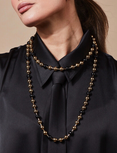 Bud to rose Eclipse Short Necklace Black/Gold   Gold   ONE SIZE