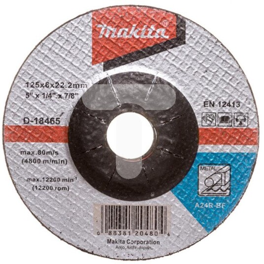 Makita 125 mm Slipeskive for Metall og Stål D-18465 Makita 125 mm Slipeskive for Metall og Stål D-18465