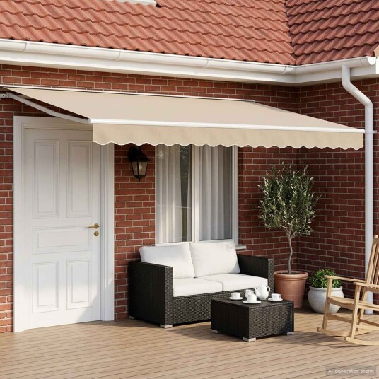 Manuell utskiftbar markise Beige 4 × 3 m