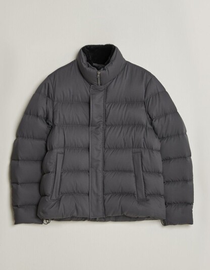 Herno Faux Fur Down Jacket Dark Grey Herno Faux Fur Down Jacket Dark Grey