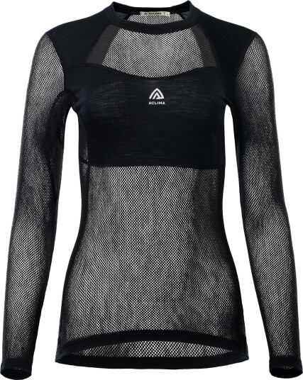Aclima Women's WoolNet Light Crewneck Jet Black S