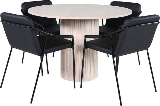 Venture Home Spisegruppe Bianca med 4 stk stoler Tvist Hvit Venture Home Spisegruppe Bianca med 4 stk stoler Tvist Hvit