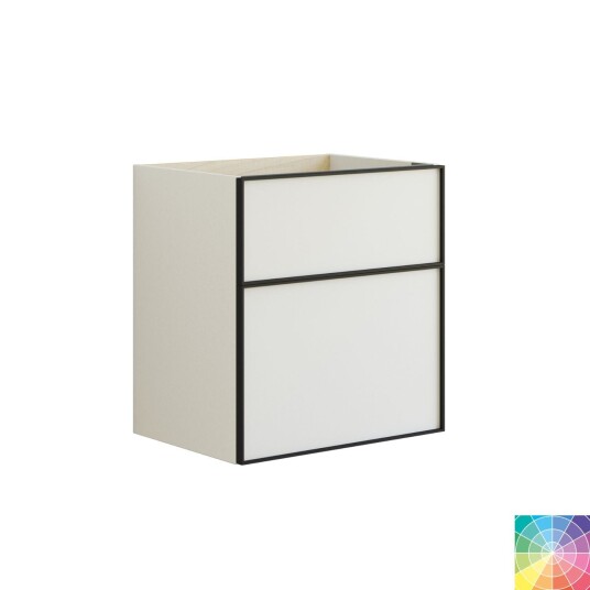 Dansani Inzo Alu-ramme Svart Underskap 2 Skuff NCS Farge / 60cm