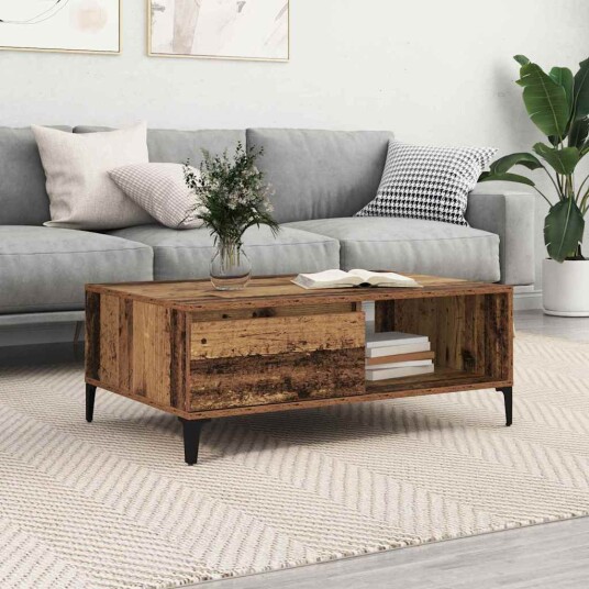 Kaffebord med hylle Gammelt tre 90 x 60 x 35 cm Konstruert tre
