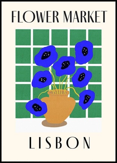 Flower Market Lisbon Portugal Poster Plakat / 70x100cm