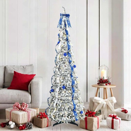 Kunstig juletre med 150 LED med stativ grønn 180 cm PVC