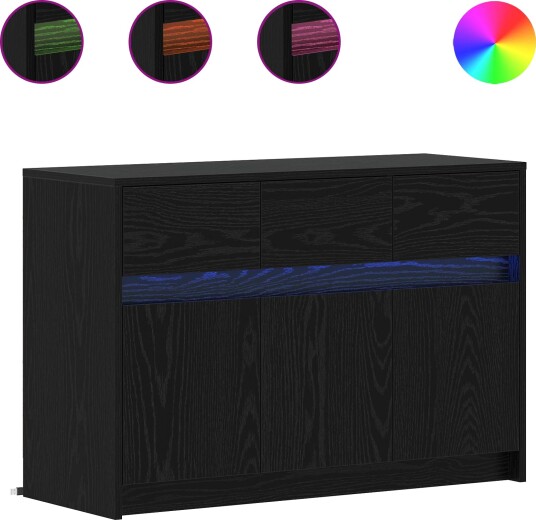 vidaXL TV-skap 91 x 34 x 61 cm Svart eik Konstruert tre