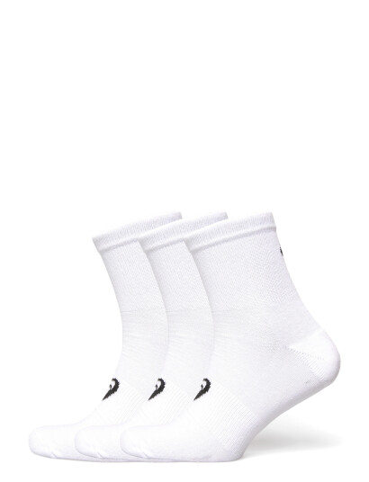 Asics 3 Pack Quarter Sock White M Asics 3 Pack Quarter Sock White M