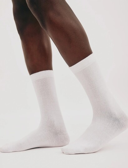 Organic Basics Core Crew Socks 2 Pack White 39 42 Organic Basics Core Crew Socks 2 Pack White 39 42